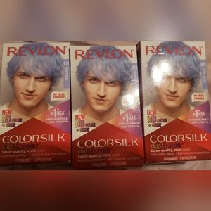 Revlon Colorsilk Digitones Permanent Hair Color 91D - Silver Blue, 3 boxes